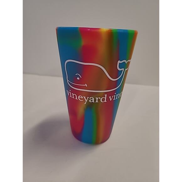 Silipint Cup Tie Dye Multicolor Vineyard Vines Logo Unbreakable Silicone Rainbow - Picture 4 of 9